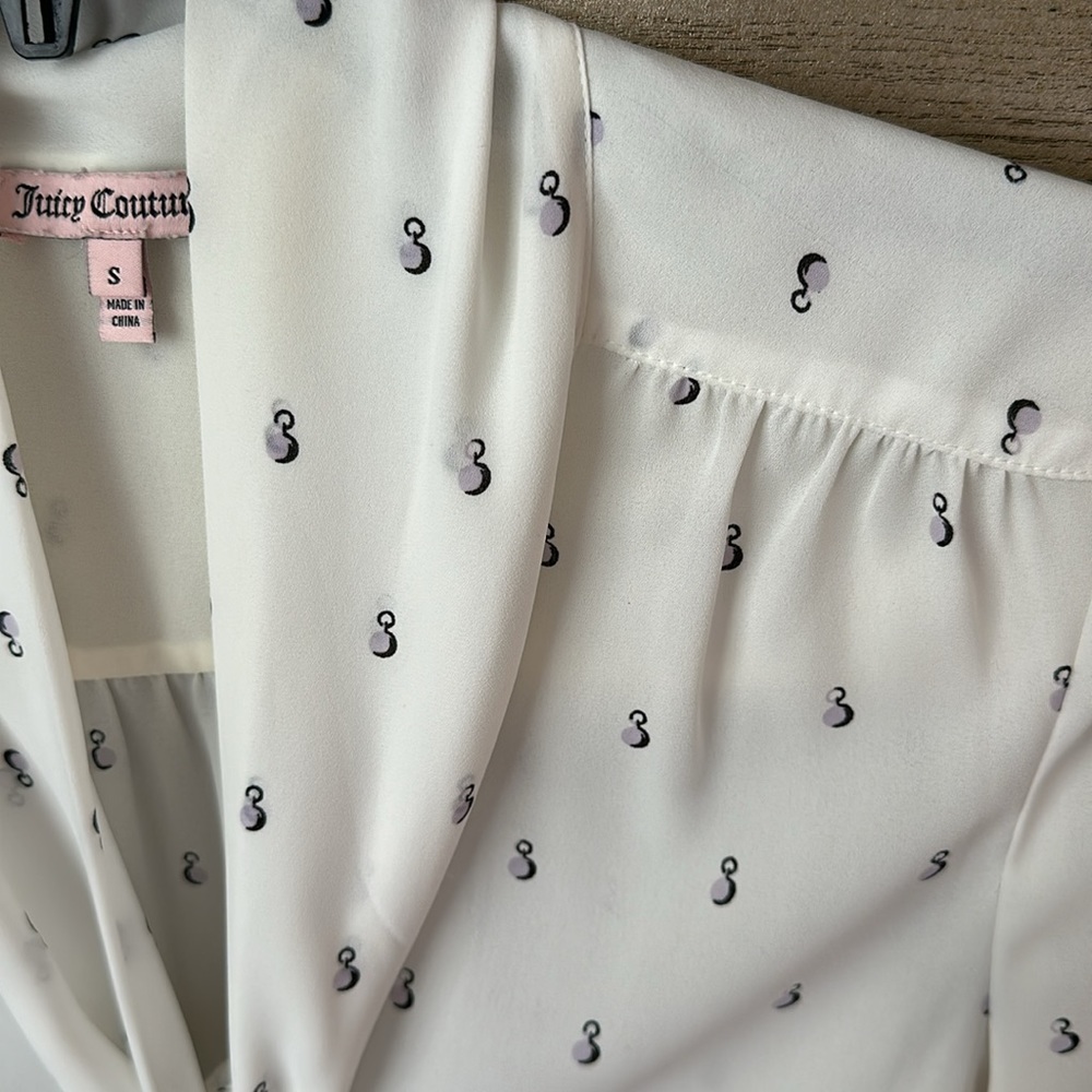 Juicy Couture Long Sleeve Neck Tie Blouse - Picture 7 of 7